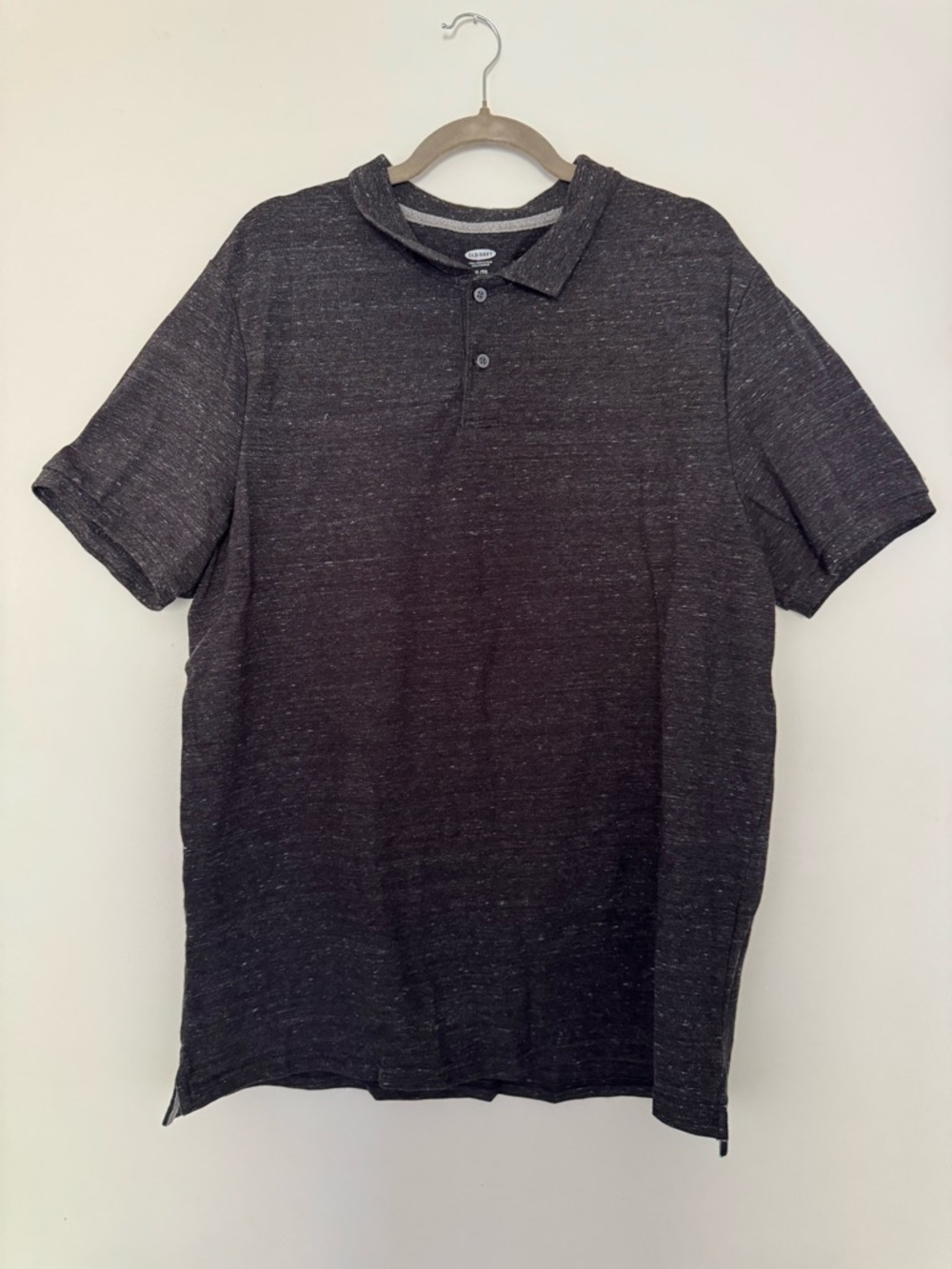 Old Navy Men's Black Heather Short-Sleeve Polo